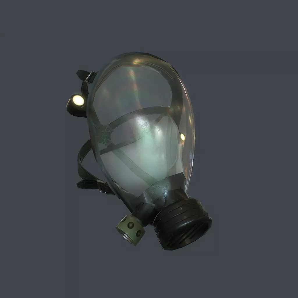 Gas Mask Low-poly 3D model_0