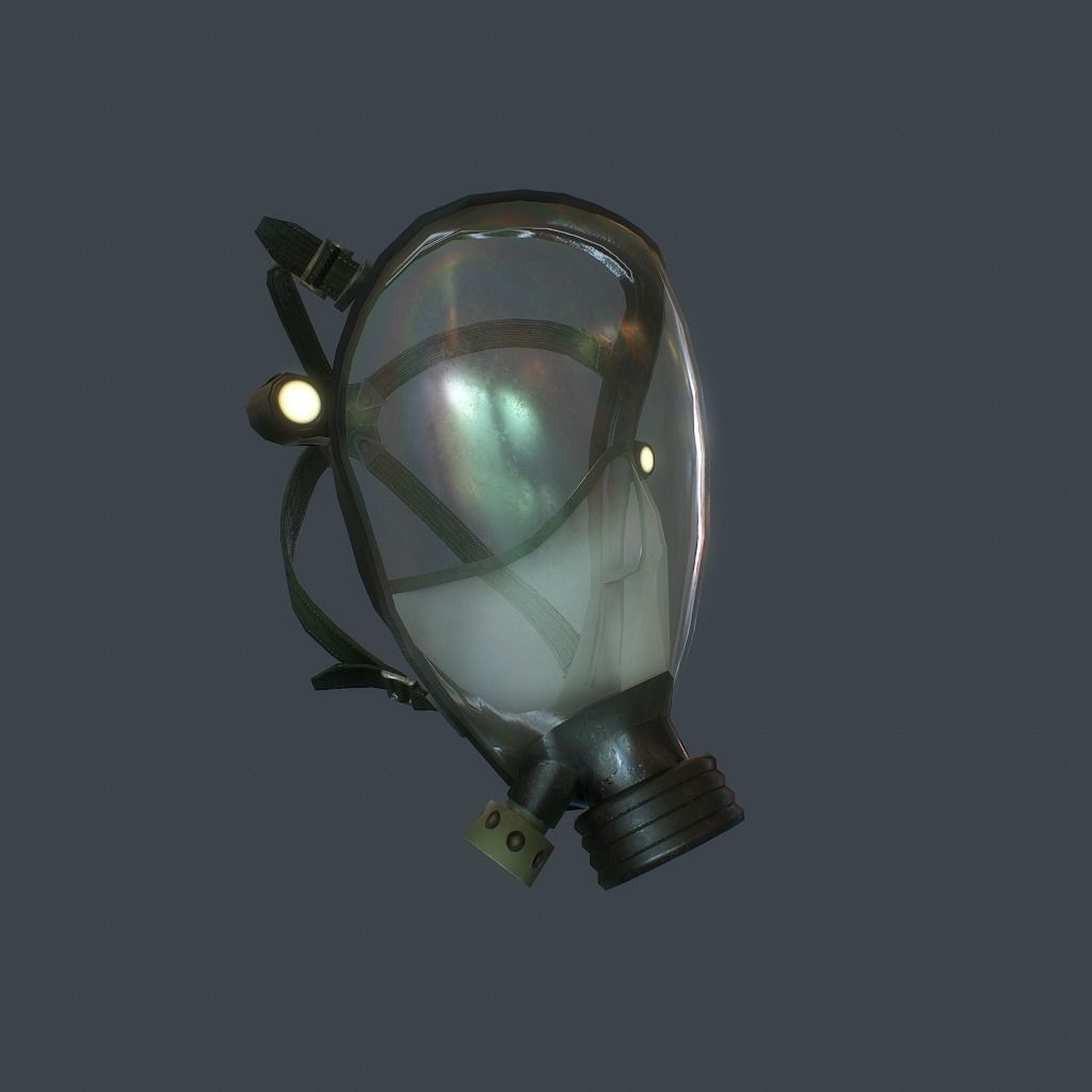 Gas Mask Low-poly 3D model_8