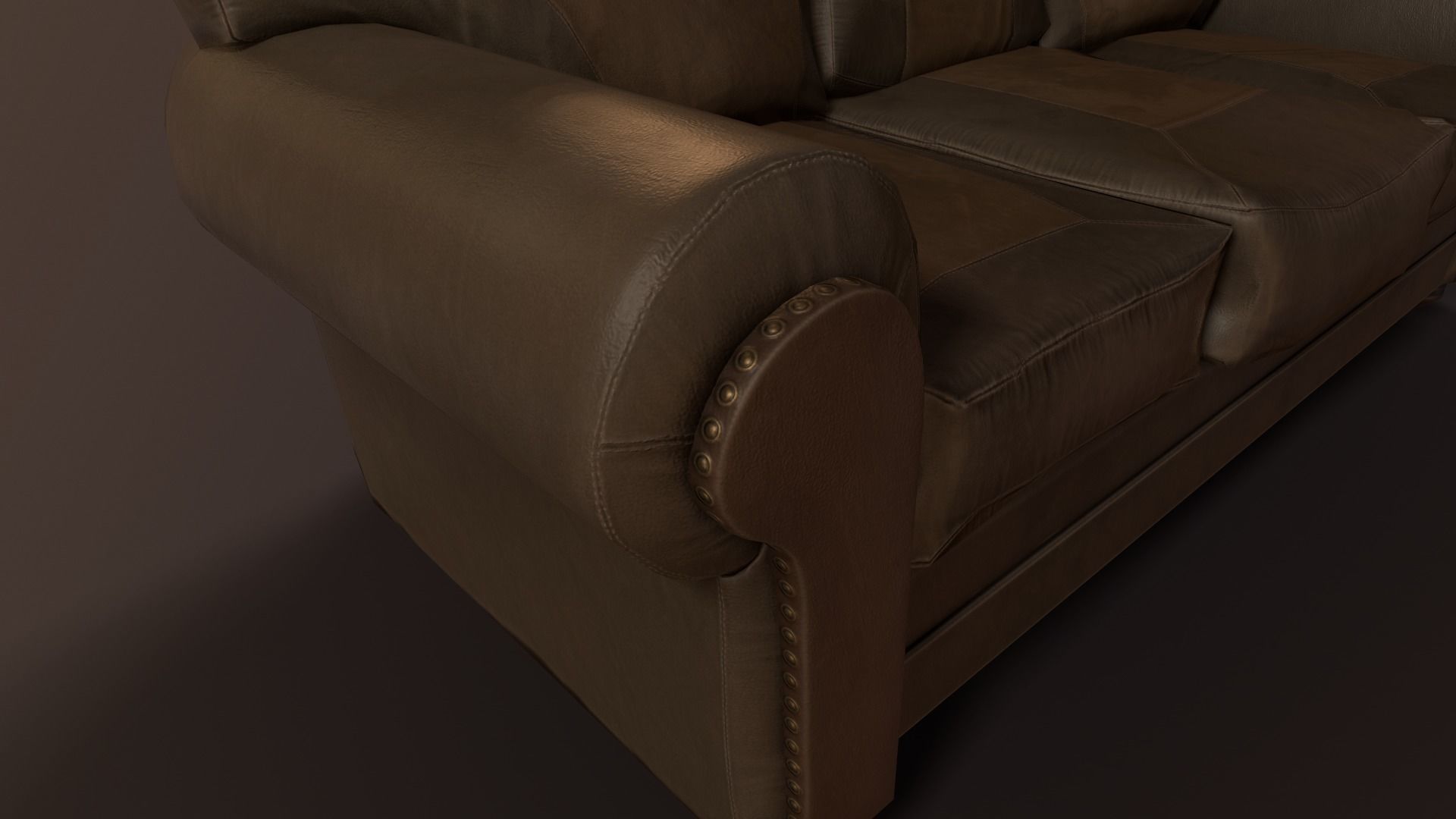 Old Couch - PBR Model Low-poly 3D model_6