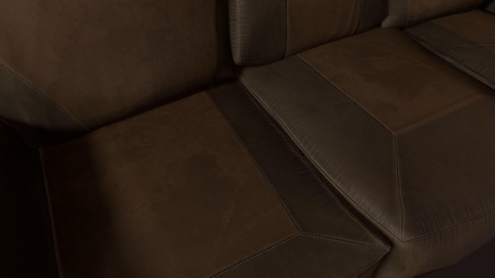 Old Couch - PBR Model Low-poly 3D model_5