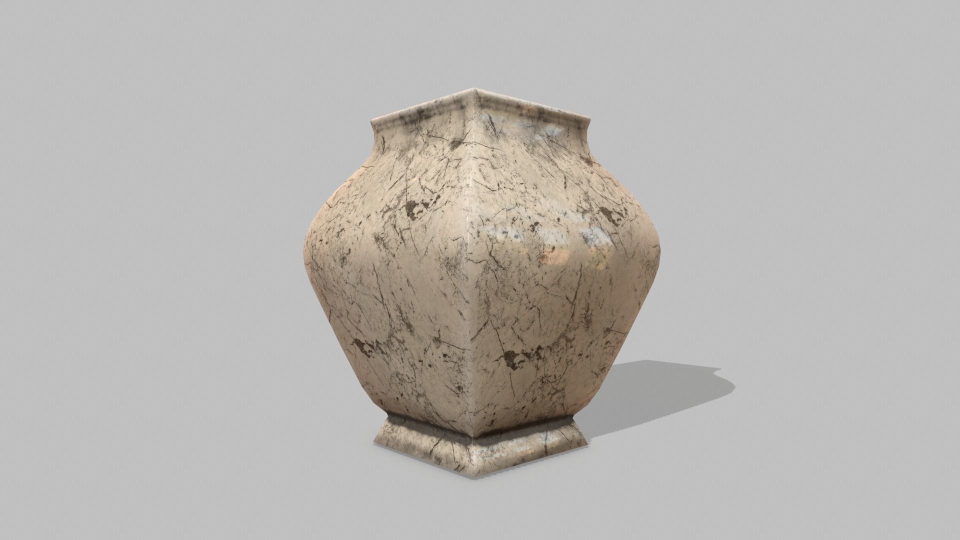 Table Set marble vase Low-poly 3D model_6