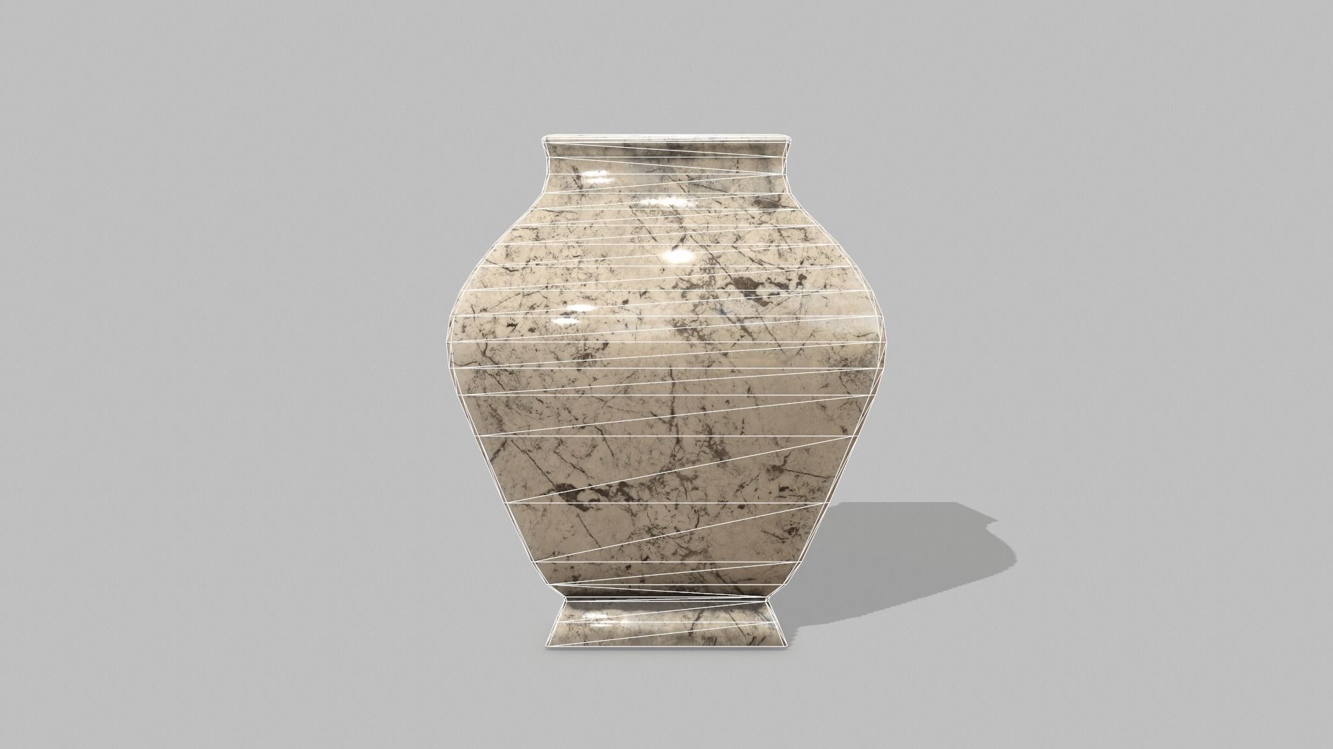 Table Set marble vase Low-poly 3D model_5
