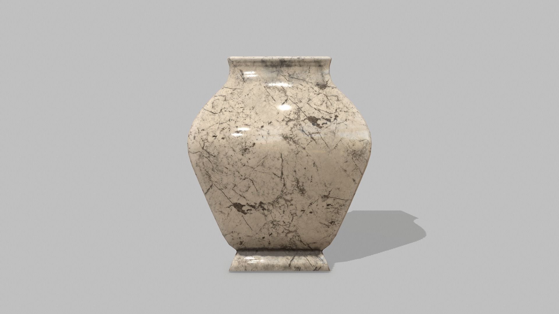 Table Set marble vase Low-poly 3D model_4