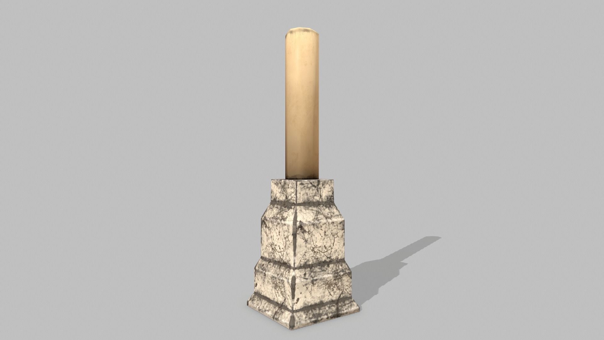 Table Set marble vase Low-poly 3D model_3