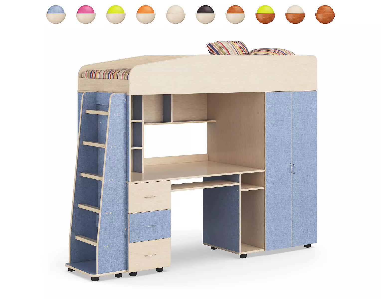 Legenda K01 and LP04 childrens modular bed 3D model_0