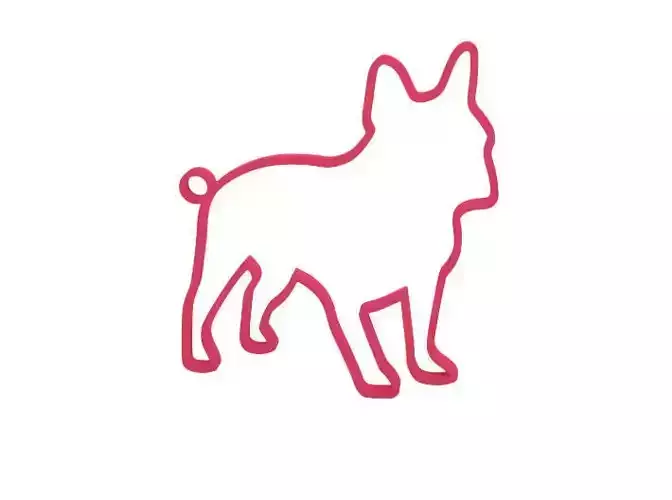 Keychain french bulldog silhouette