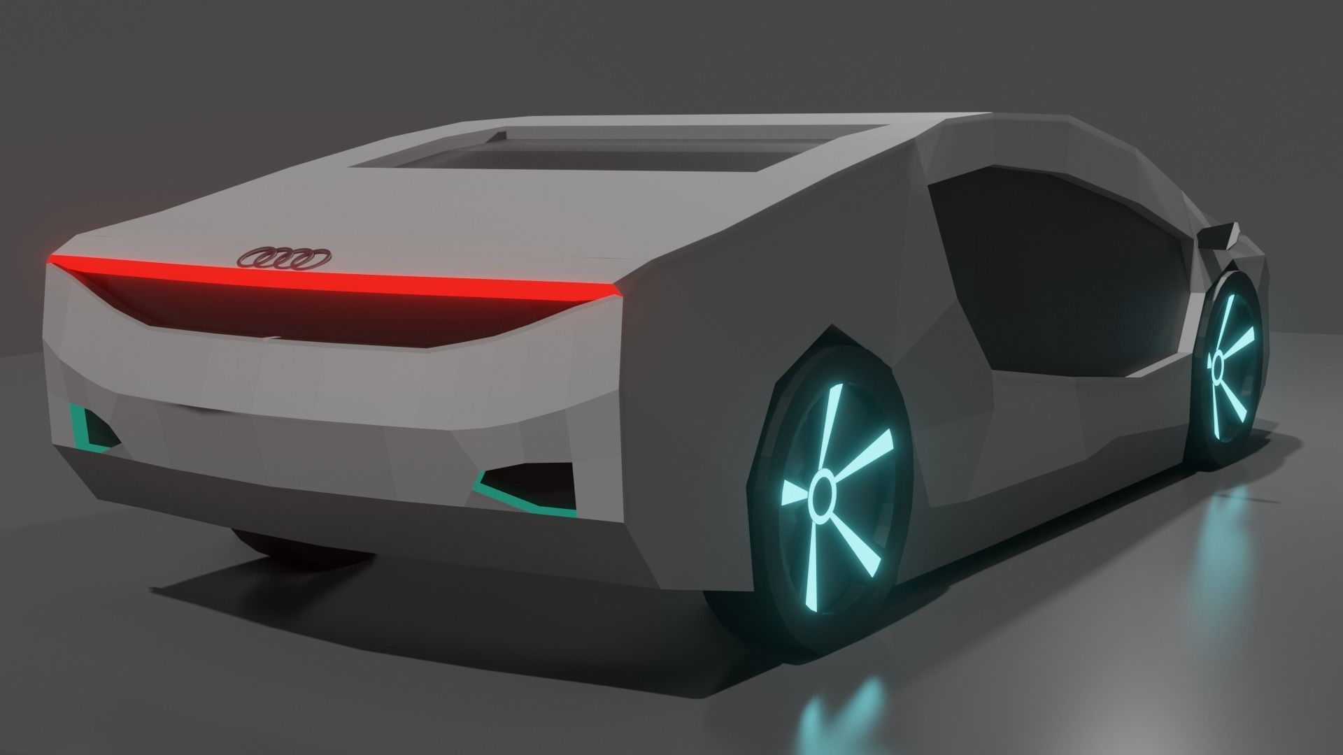 Audi A9 Futuristic Concept car Low-poly 3D model Low-poly 3D model_1
