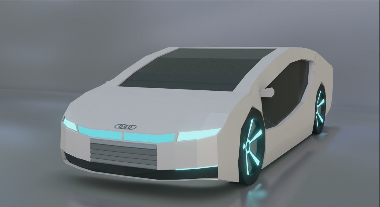 Audi A9 Futuristic Concept car Low-poly 3D model Low-poly 3D model_6