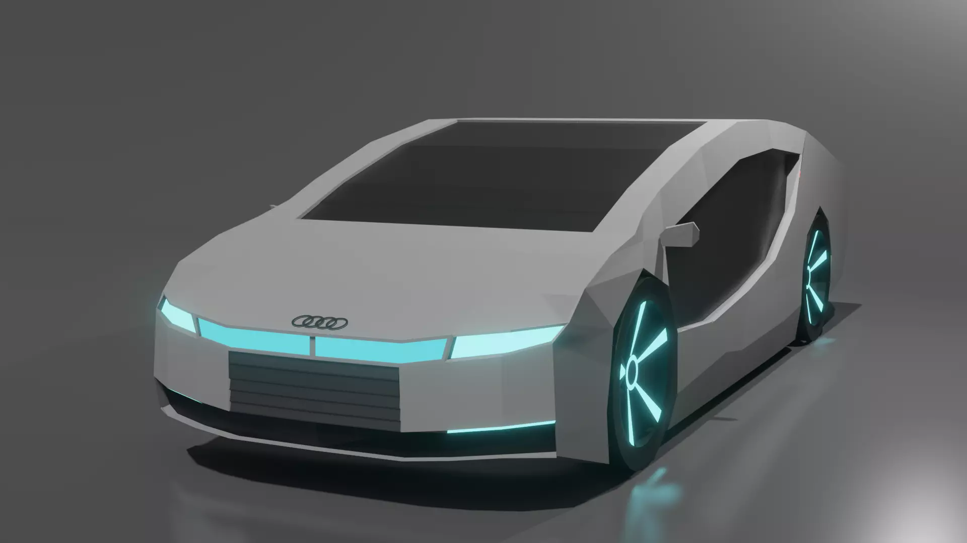 Audi A9 Futuristic Concept car Low-poly 3D model Low-poly 3D model_0