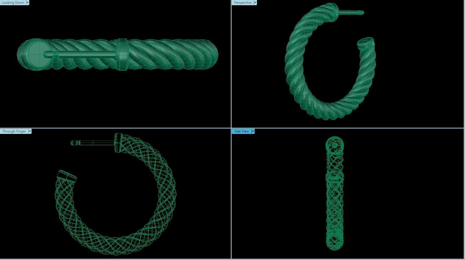 3D model Cable Hoop Earrings VR / AR / lowpoly CGTrader