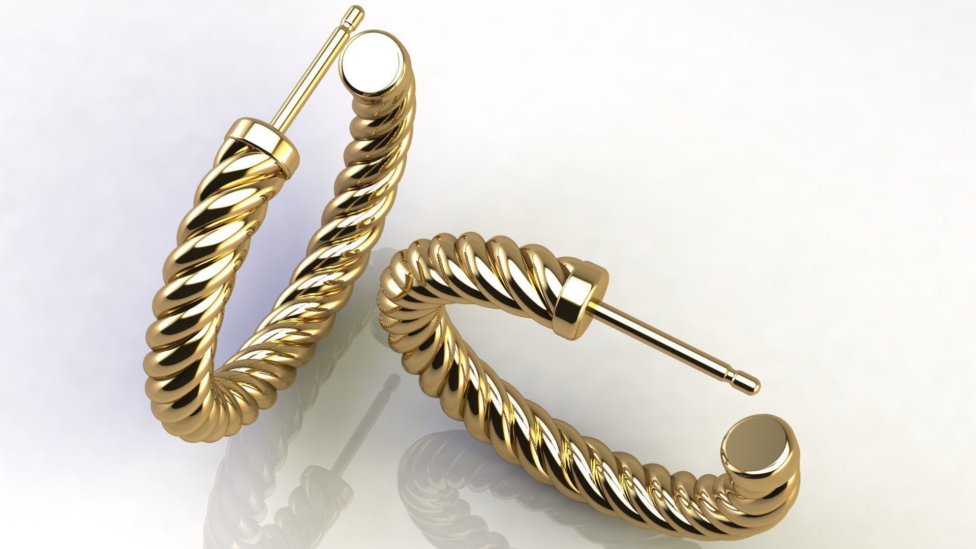 3D model Cable Hoop Earrings VR / AR / lowpoly CGTrader