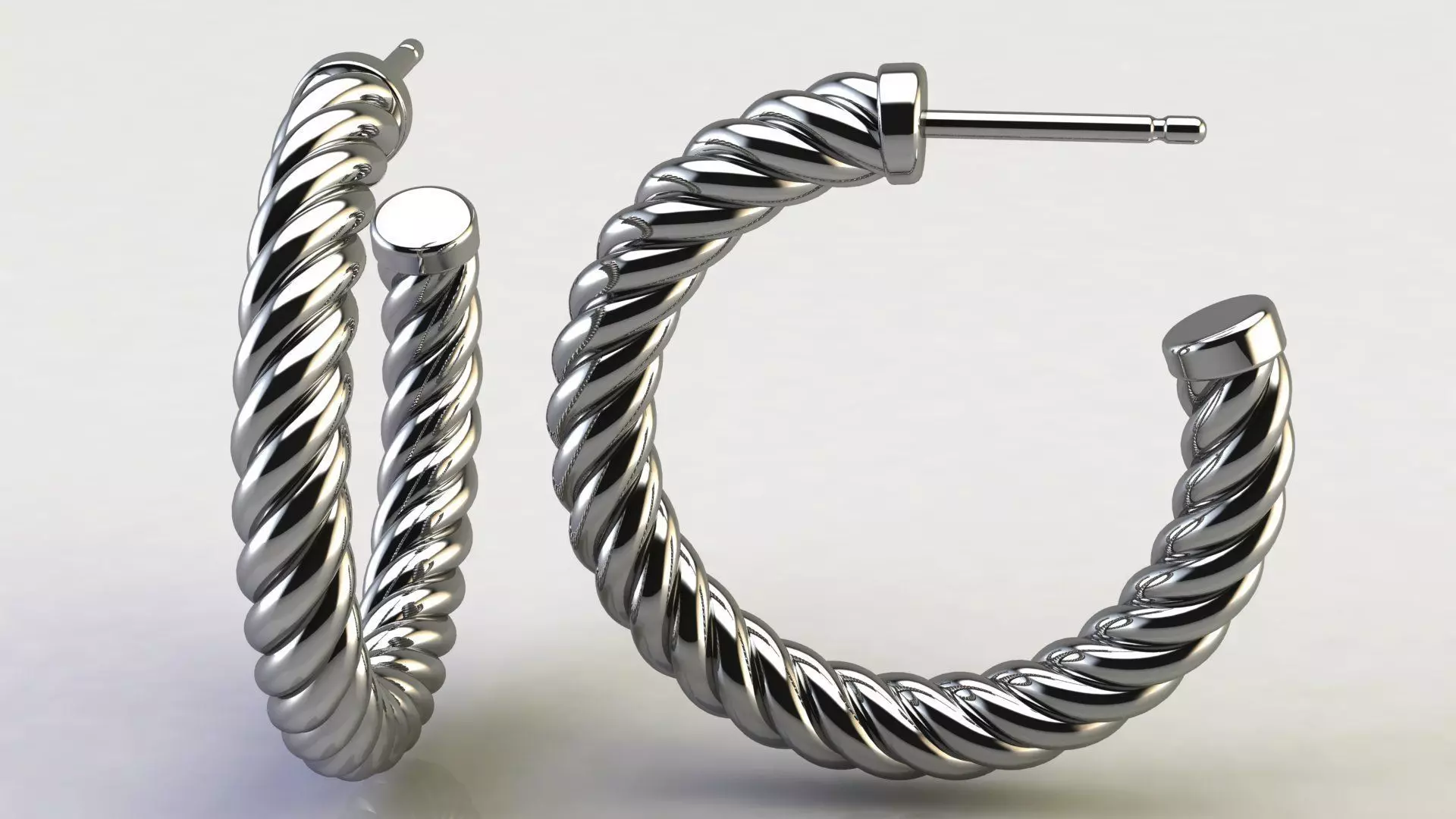 Cable Hoop Earrings 3D print model