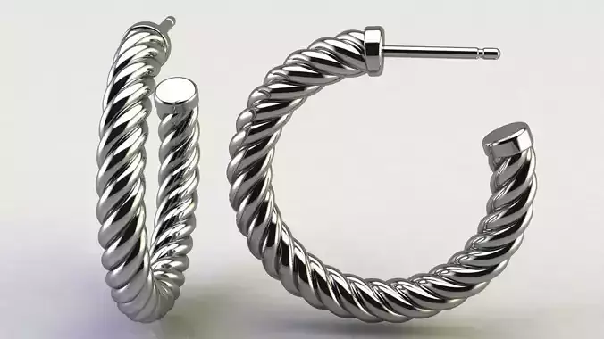 Cable Hoop Earrings