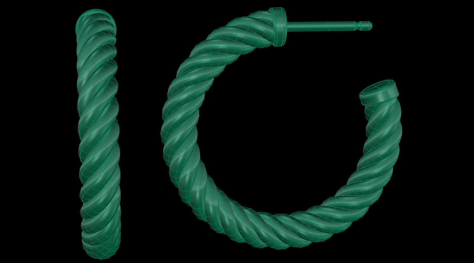 3D model Cable Hoop Earrings VR / AR / lowpoly CGTrader