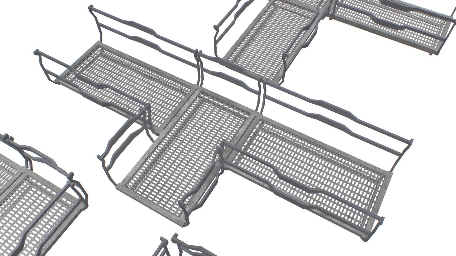 Modular Sci Fi Catwalk Low-poly 3D model_9