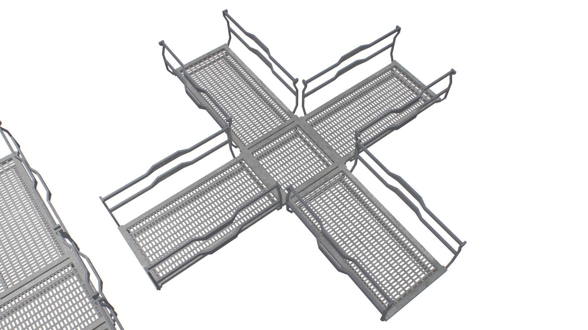 Modular Sci Fi Catwalk Low-poly 3D model_10