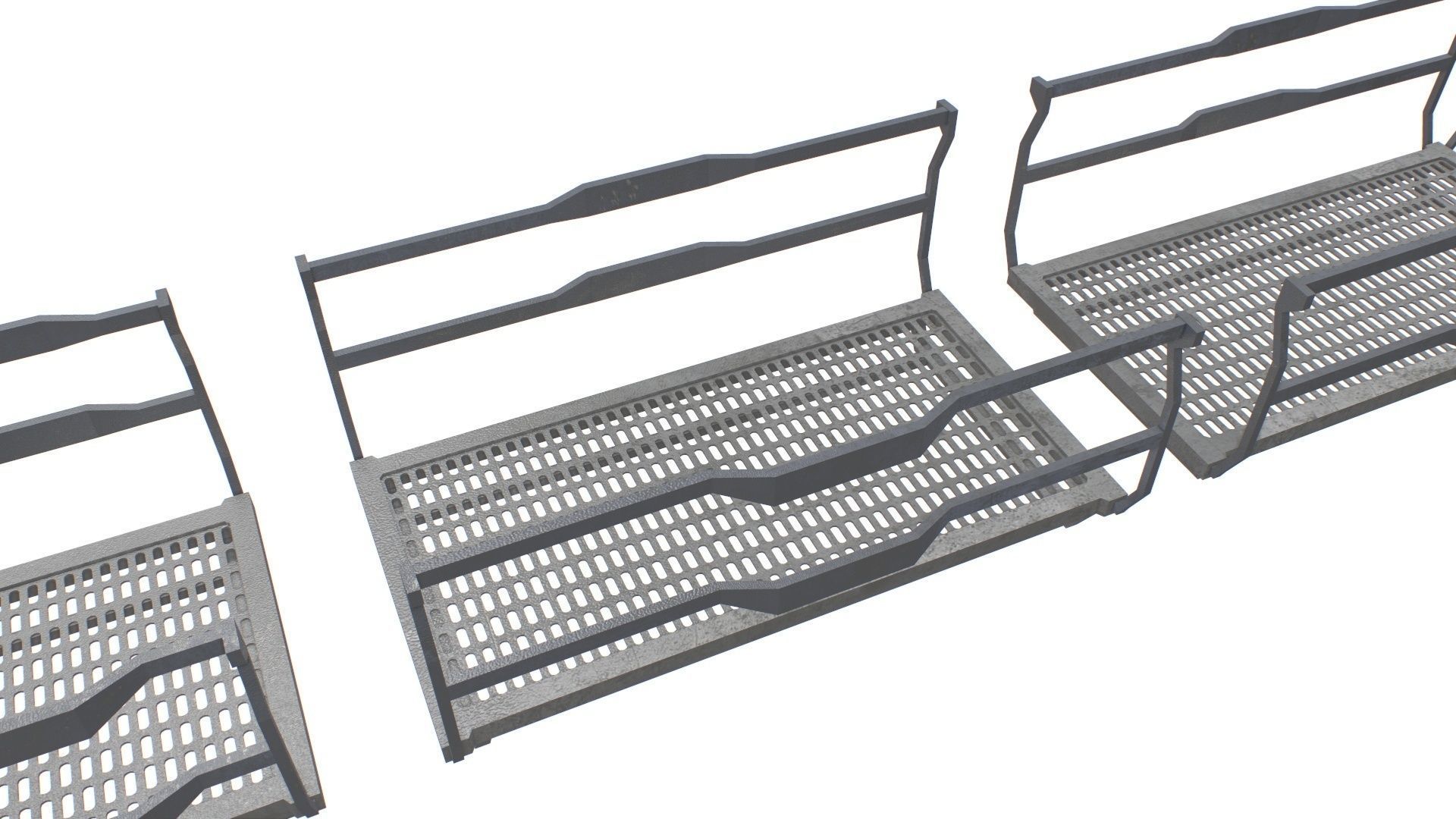 Modular Sci Fi Catwalk Low-poly 3D model_5