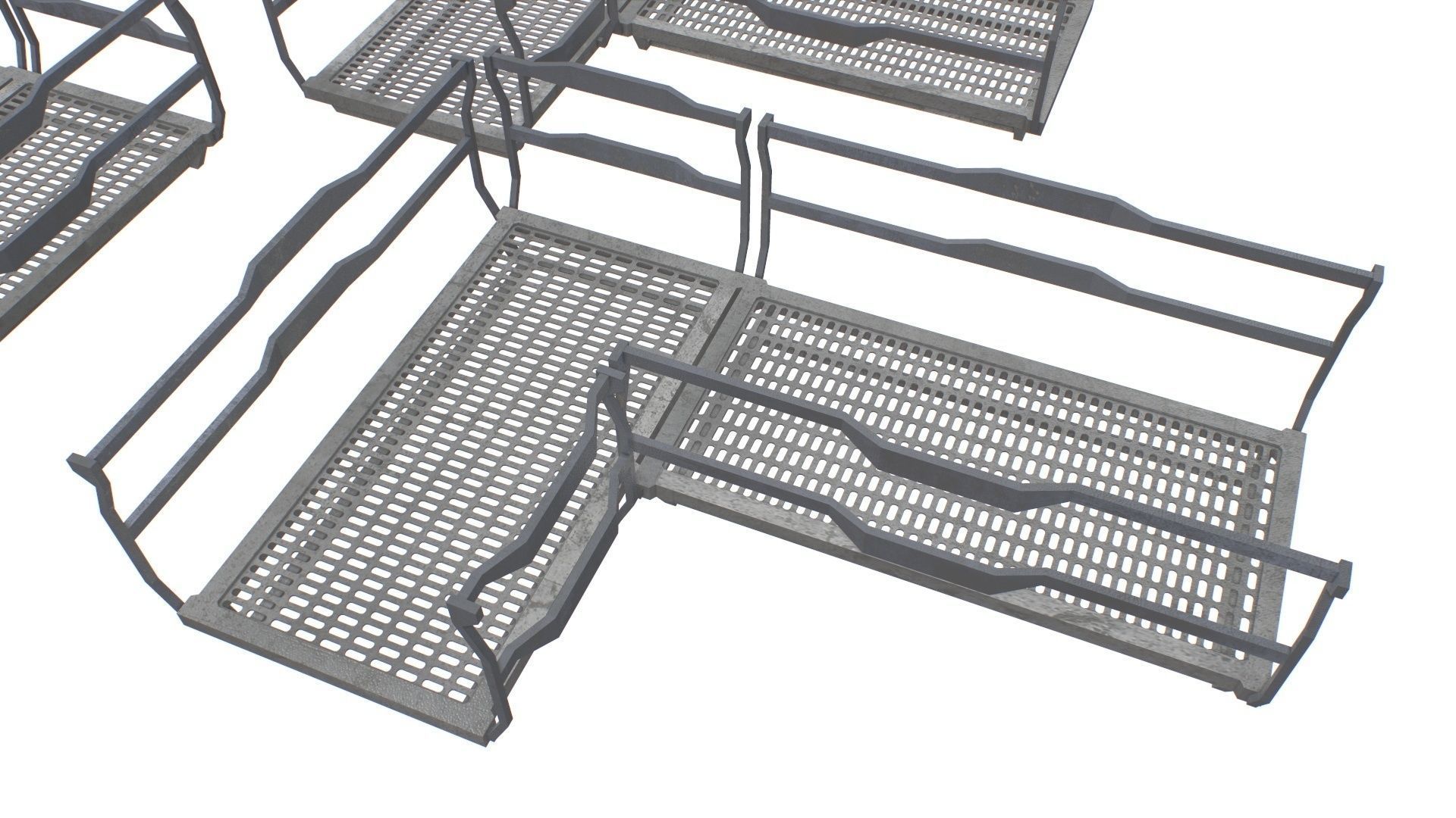 Modular Sci Fi Catwalk Low-poly 3D model_8