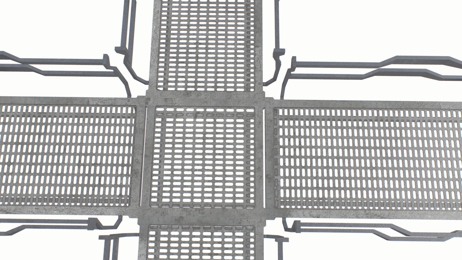 Modular Sci Fi Catwalk Low-poly 3D model_12