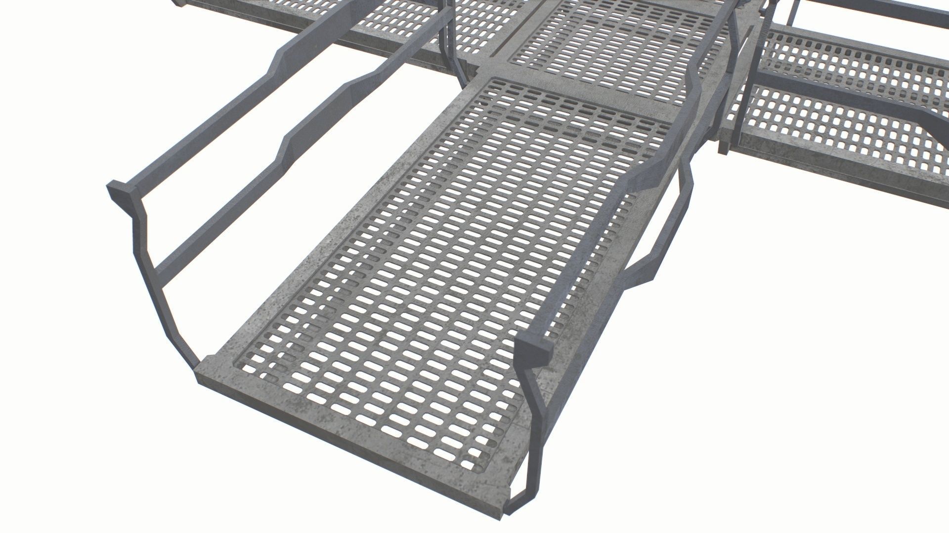 Modular Sci Fi Catwalk Low-poly 3D model_11