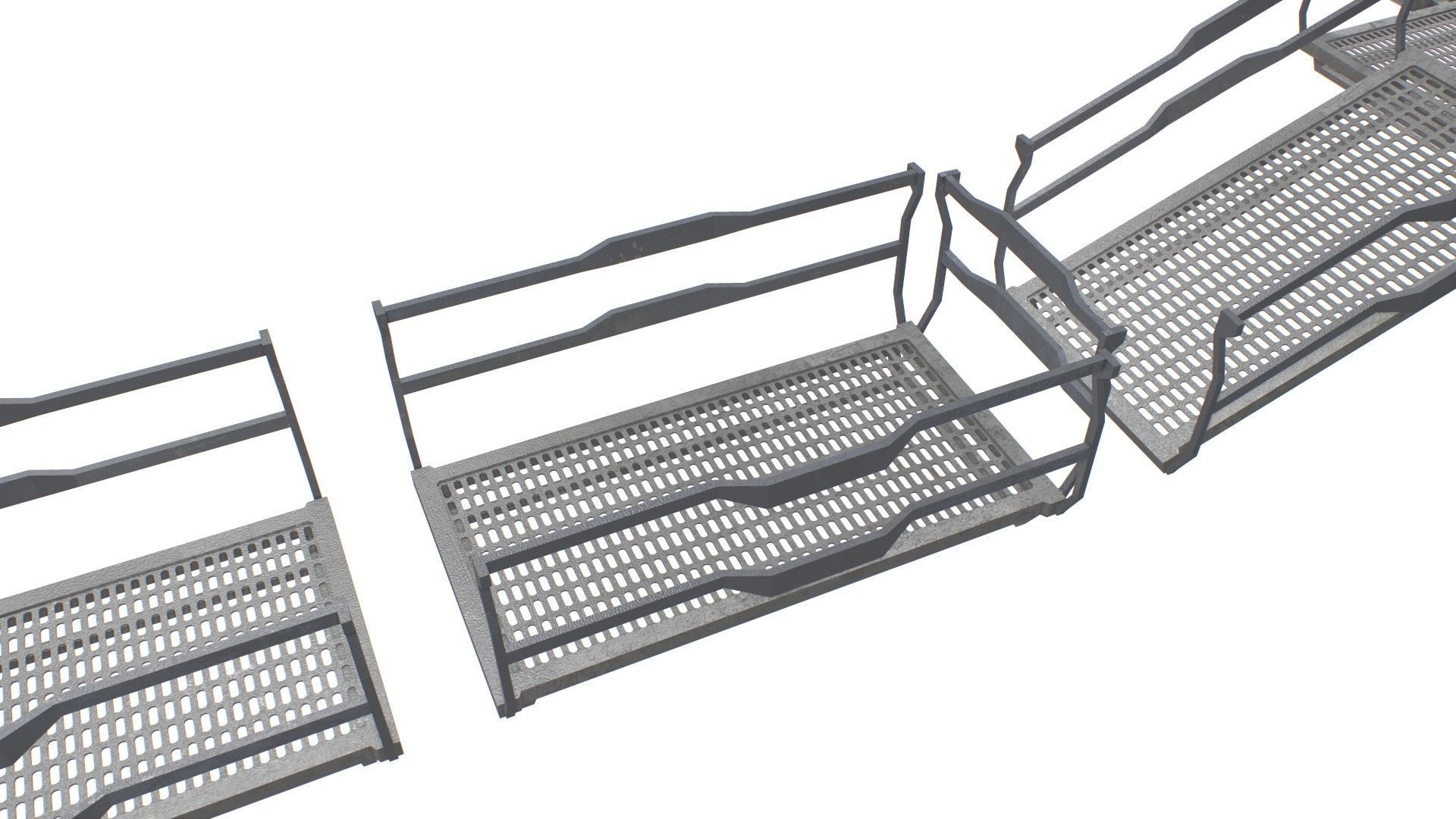 Modular Sci Fi Catwalk Low-poly 3D model_6