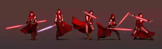 Dark sisters Bundle - 5 miniatures 35mm scale  3D print model