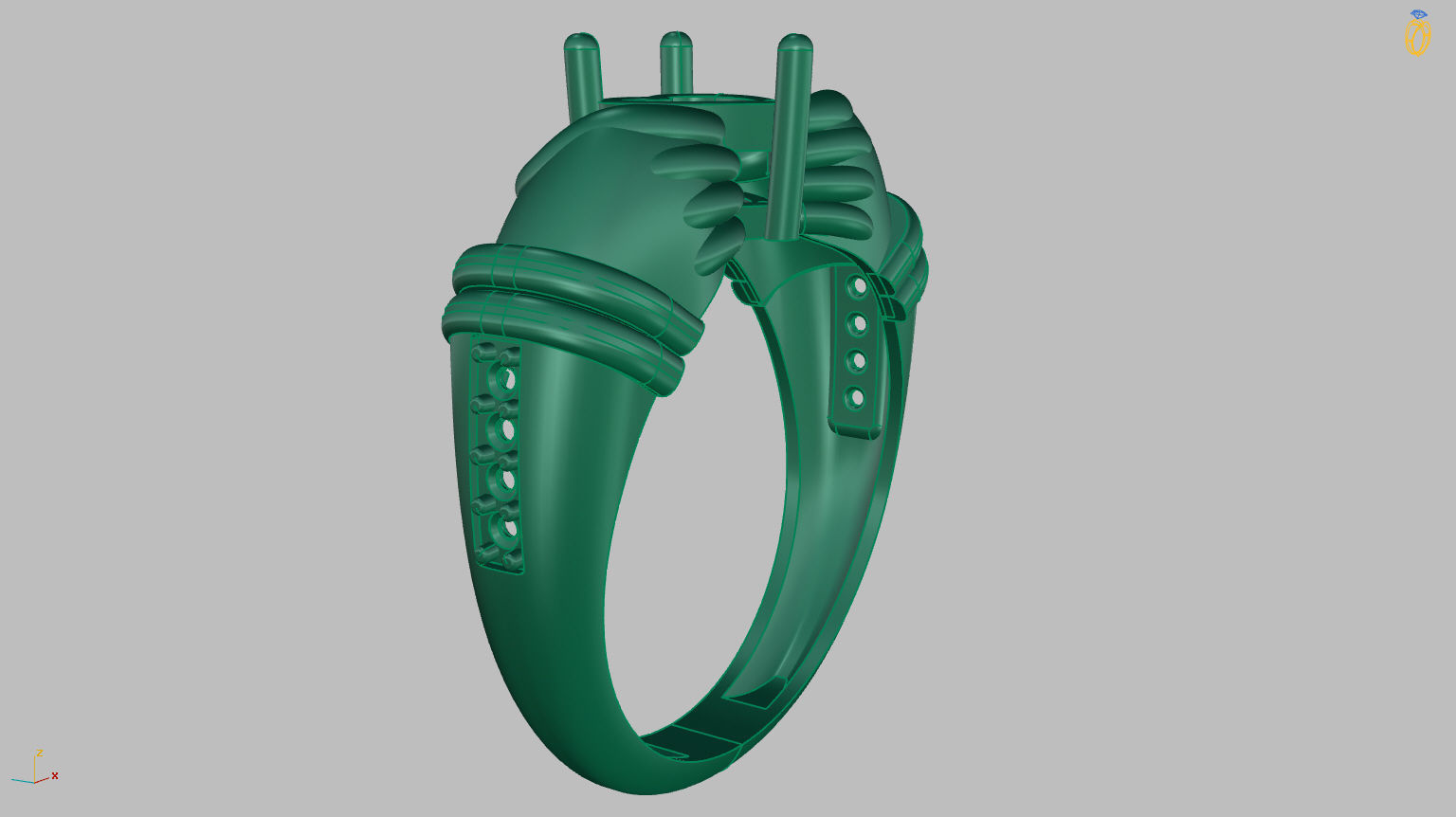 Hand Heart Ring 3D print model_9