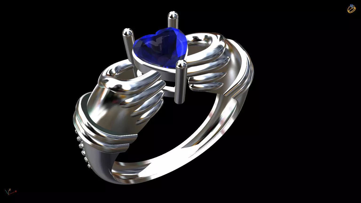 Hand Heart Ring 3D print model_0
