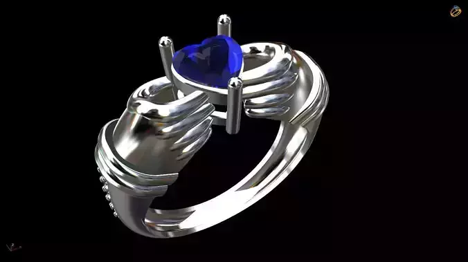 Hand Heart Ring 3D print model