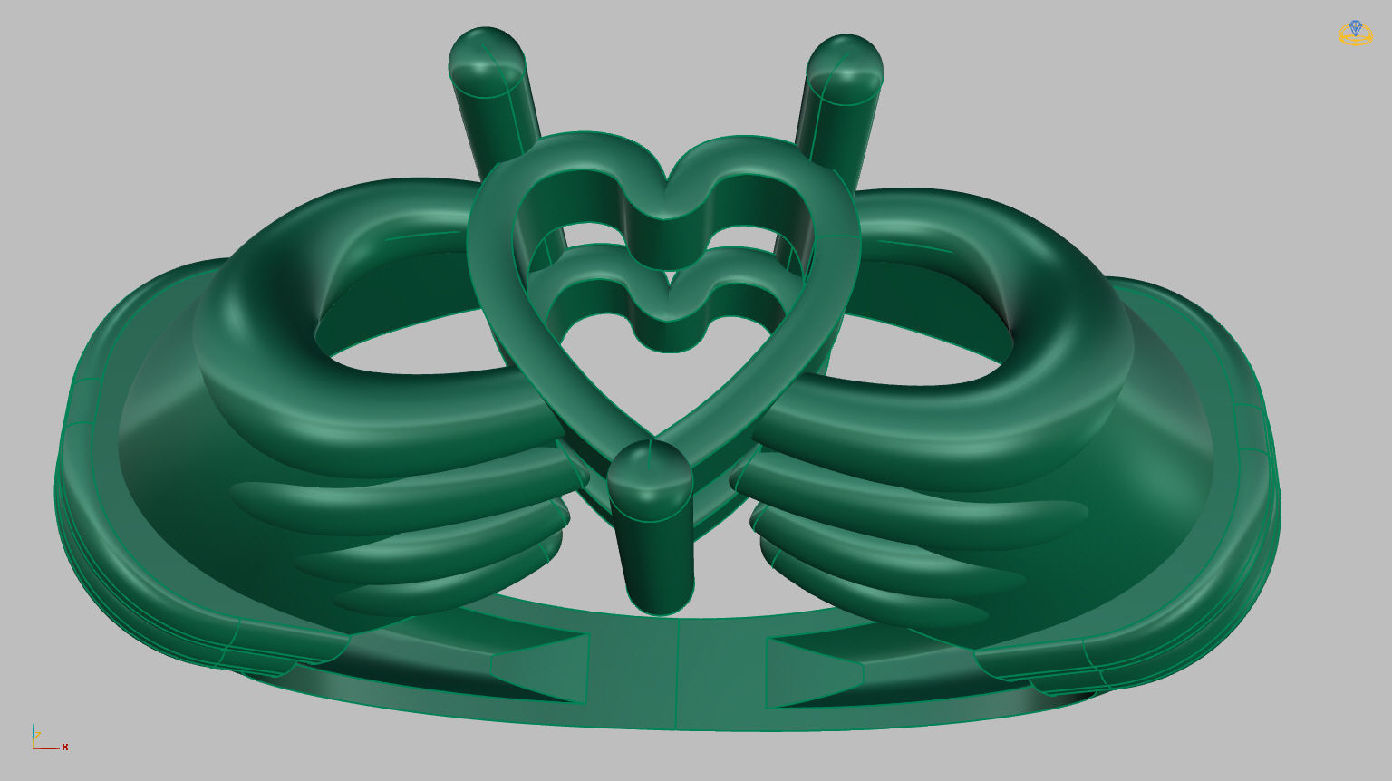 Hand Heart Ring 3D print model_7