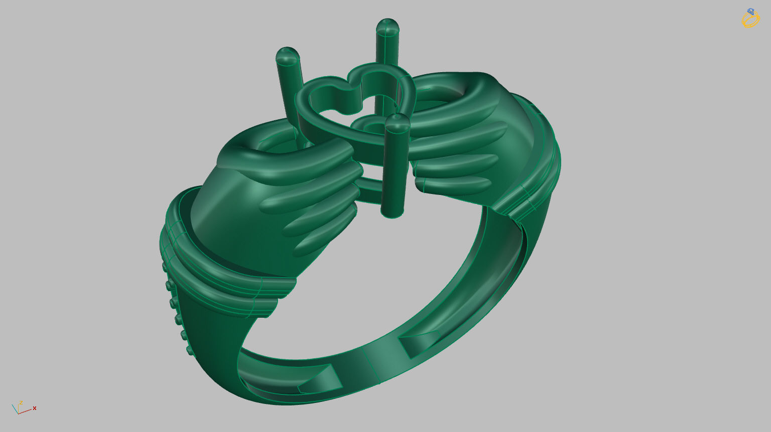 Hand Heart Ring 3D print model_5