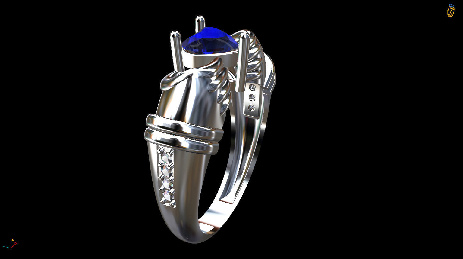 Hand Heart Ring 3D print model_2