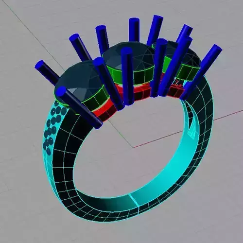 Diamond Trilogy Engagement Anello trilogy con pave TR24