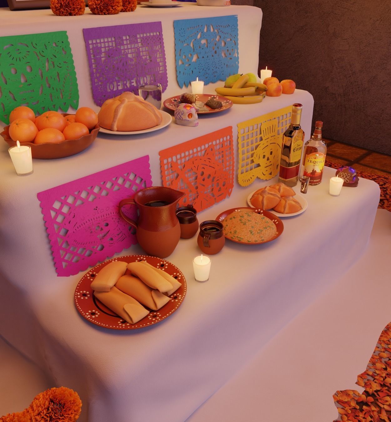 Day of the Dead Altar Low-poly 3D model_2