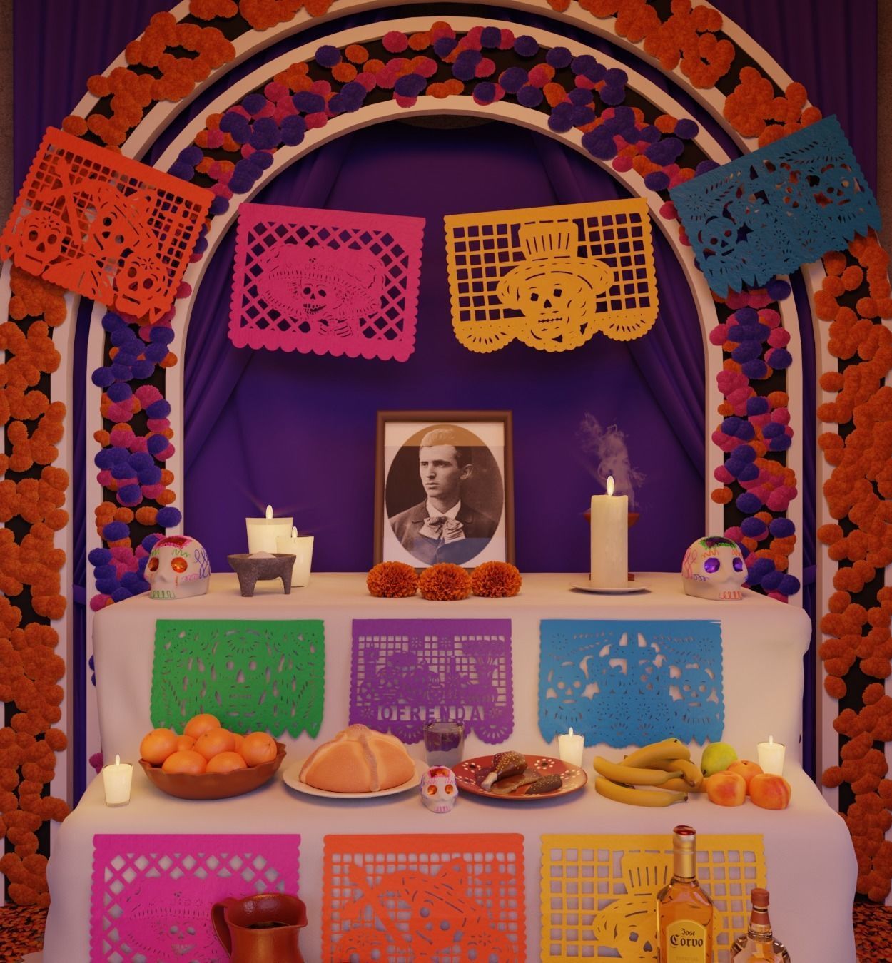 Day of the Dead Altar Low-poly 3D model_5