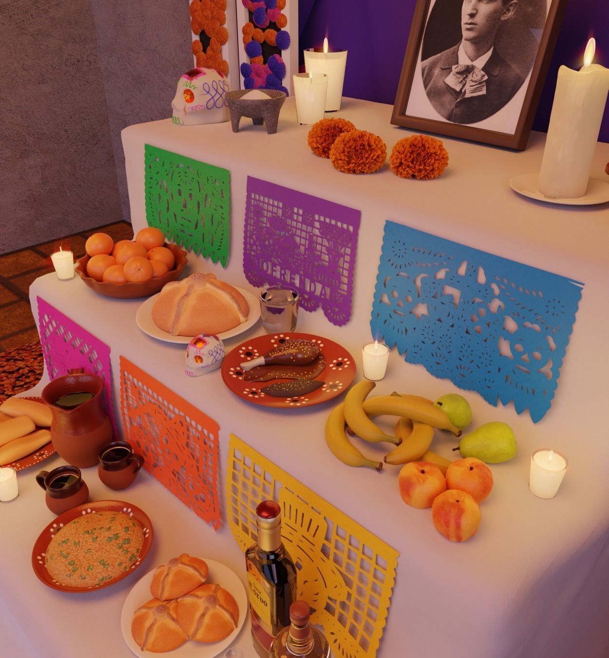 Day of the Dead Altar Low-poly 3D model_3