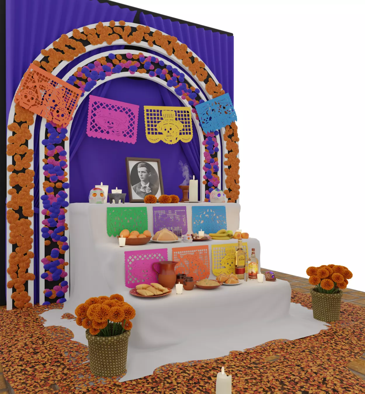 Day of the Dead Altar Low-poly 3D model_0