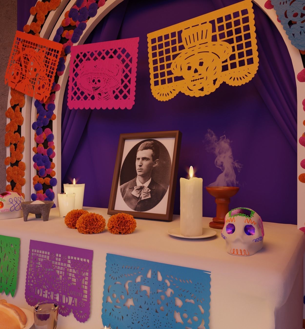 Day of the Dead Altar Low-poly 3D model_4