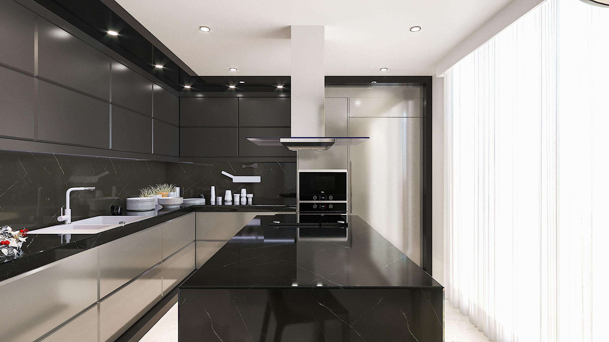 Modern Kitchen 3D model_2