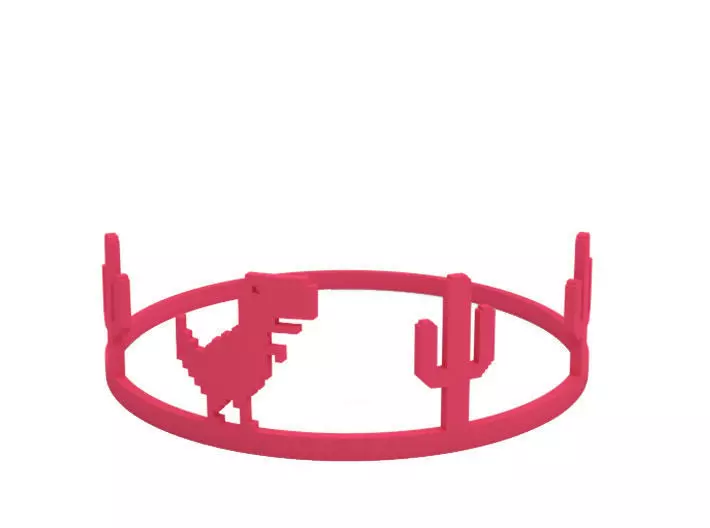Bracelet dinosaur crown with cactus 3D print model_0