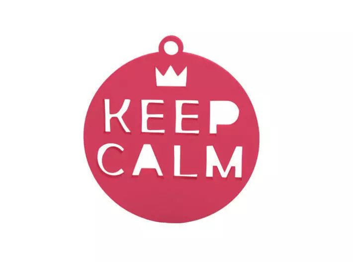 Keychain keep calm charm 3D print model_0