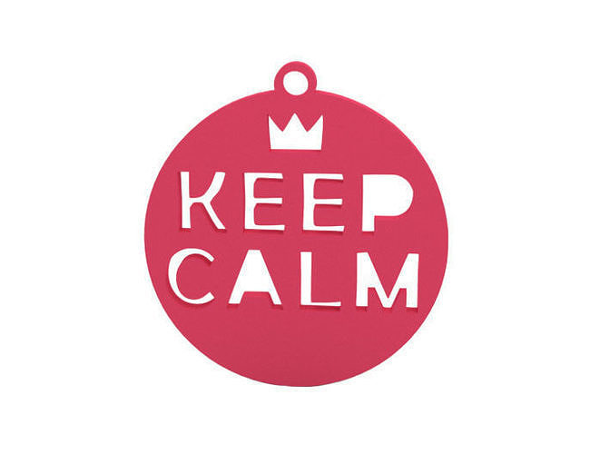 Keychain keep calm charm 3D print model