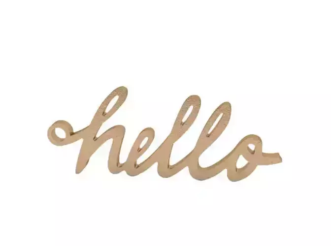 Keychain hello sign - gold