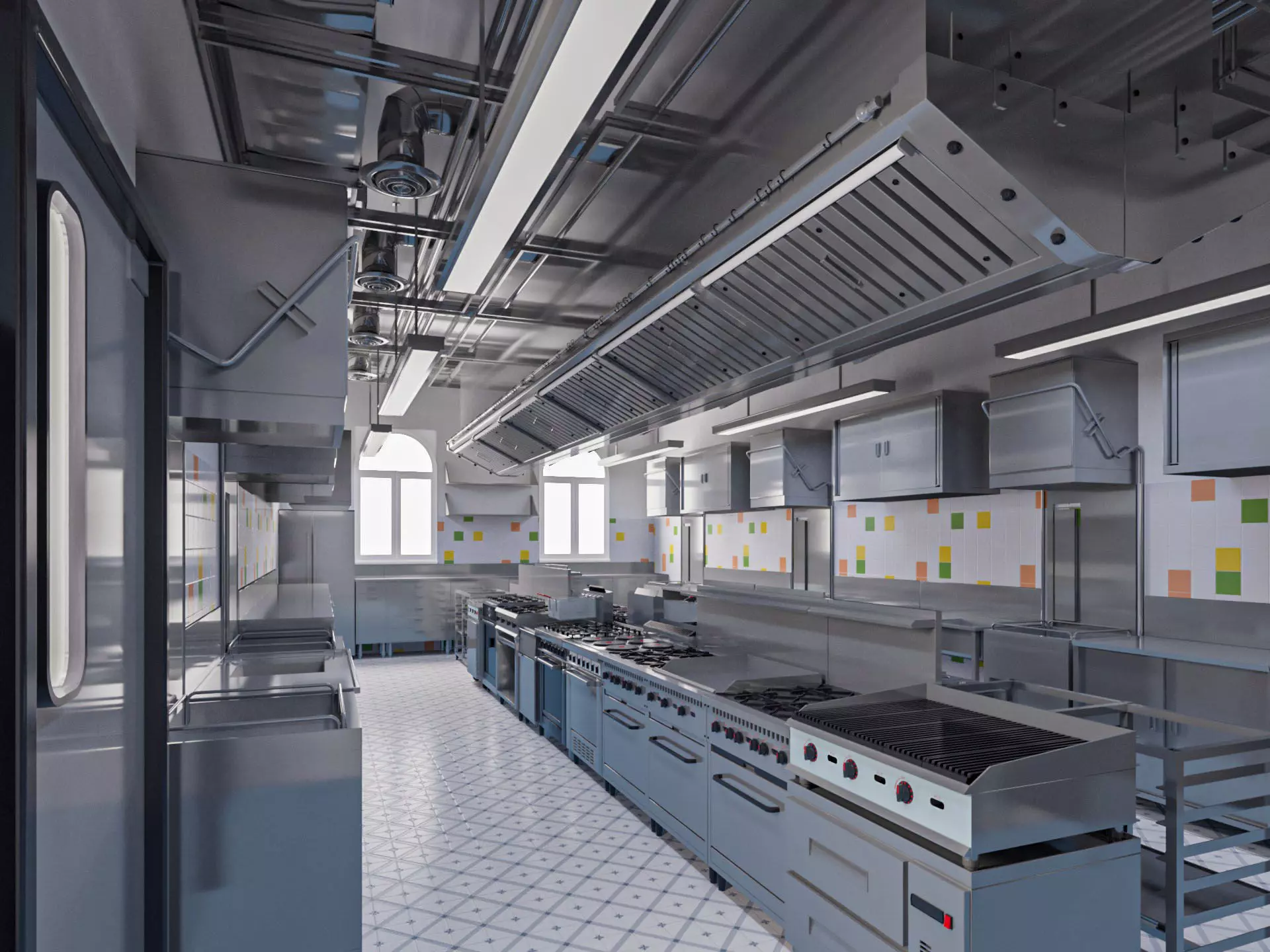 Commercial Kitchen 2 3D model_0