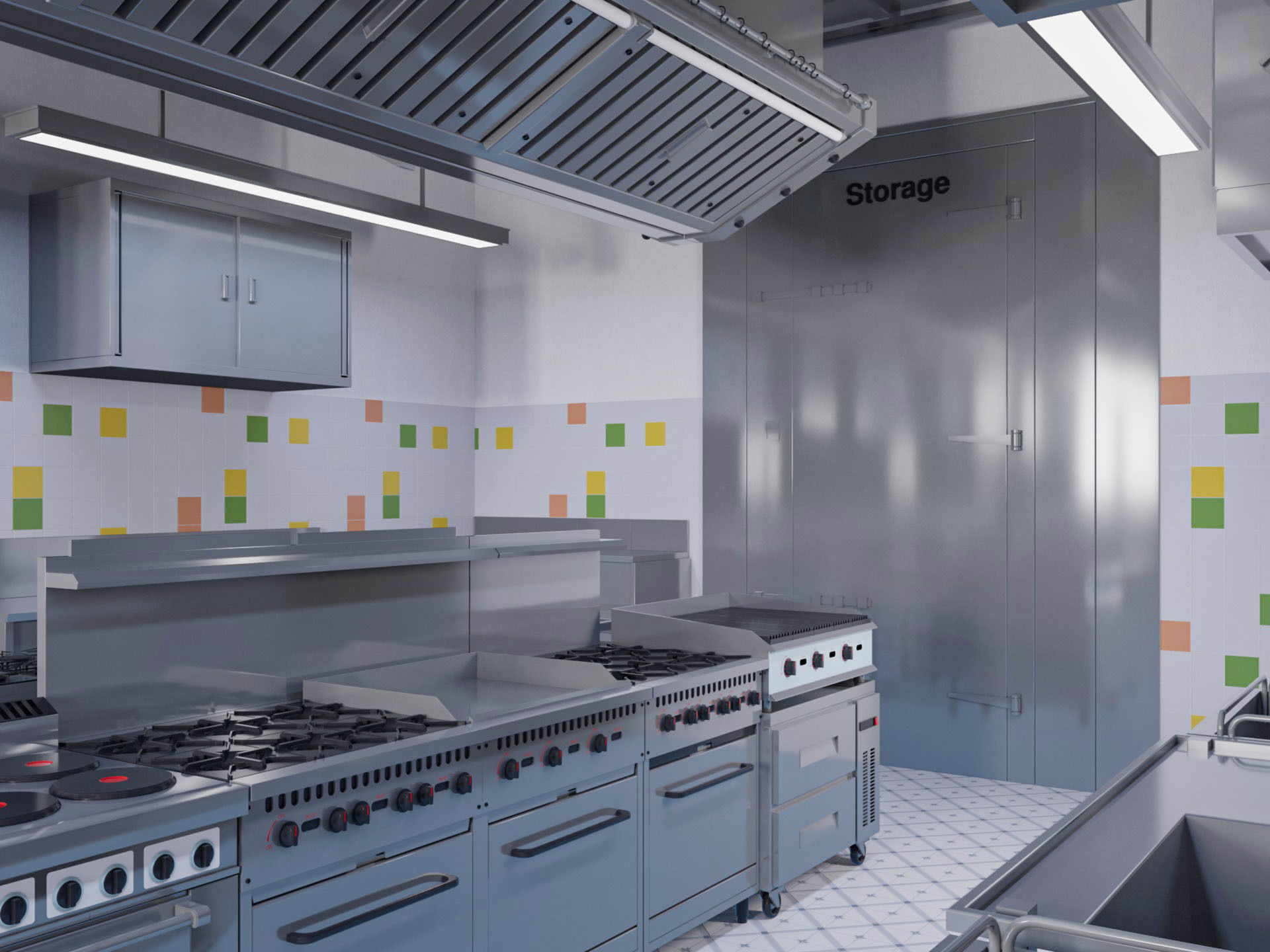 Commercial Kitchen 2 3D model_9