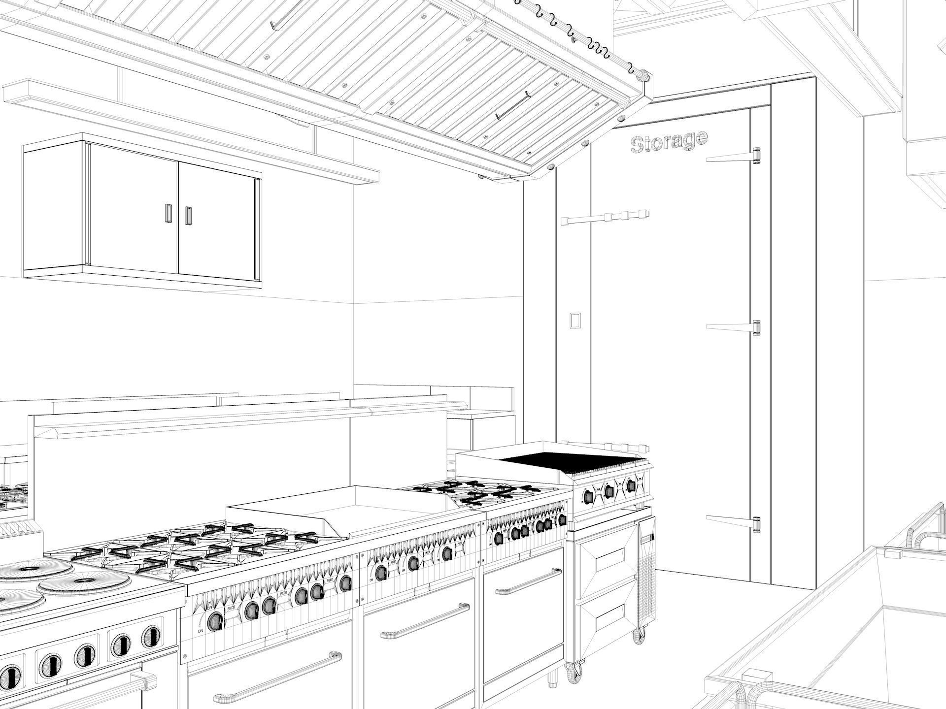 Commercial Kitchen 2 3D model_19