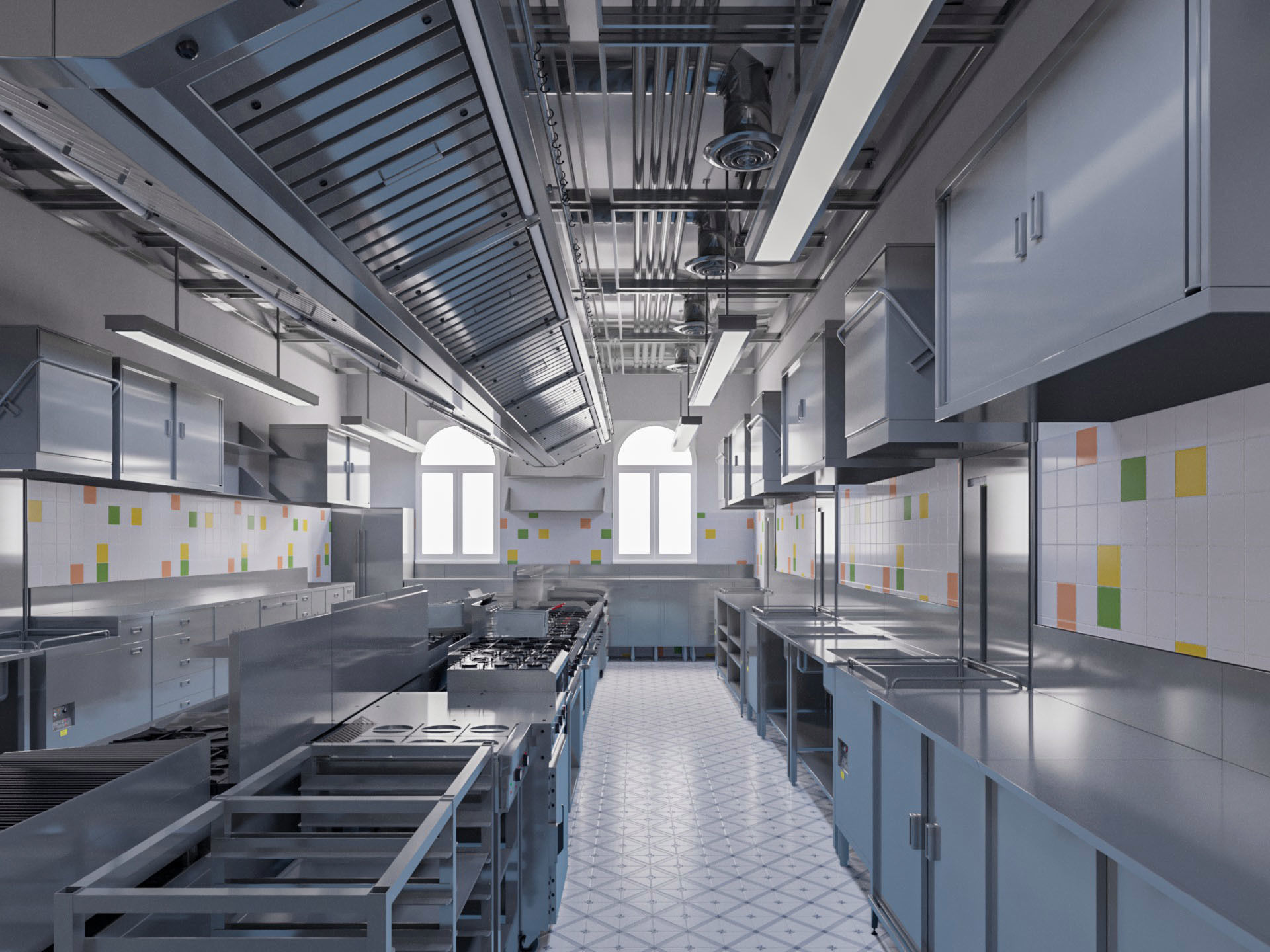 Commercial Kitchen 2 3D model_1