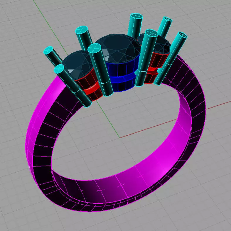 Diamond Trilogy Engagement Ring Anello classico  trilogy TR27 3D print model_0