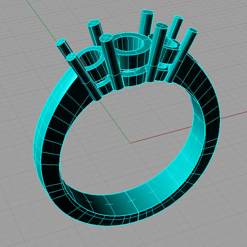 Diamond Trilogy Engagement Ring Anello classico  trilogy TR27 3D print model_1