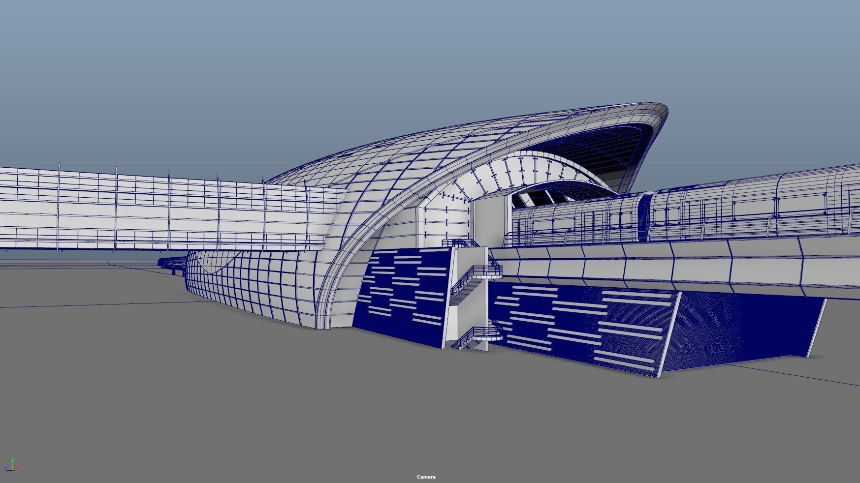 dubai metro stations with train 3D model_32